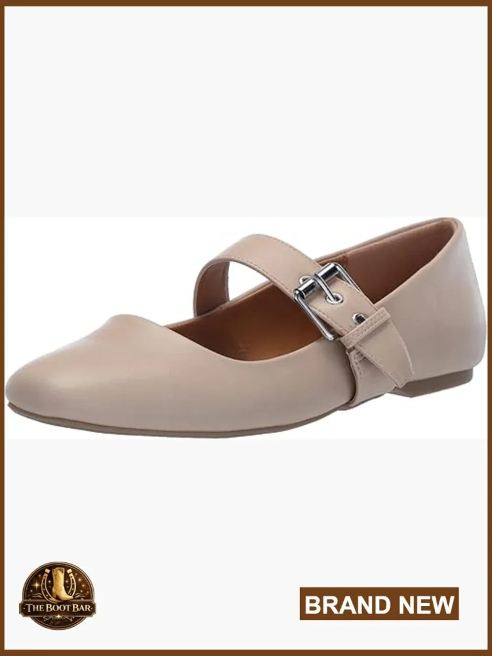 Women's Ballet Flats with Cushioned Insole and Mary Jane Strap